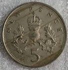 1975 United Kingdom 5 New Pence  d178