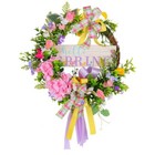 Artificial Spring Wreath For Front Door Or Porch  Multicolor Flower