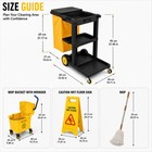 Maeklon Cleaning Cart Kit With Cover 32l Wringer Bucket Mop And Wet Floor Sign 