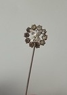 Vintage Foe Fraternal Order Of Eagles Rhinestone Stick Pin Brooch Silver Tone