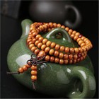 Stretch Wrap Mala Bracelet 108 6mm Brown Buddha Bead Wood Prayer Buddhist Tassel