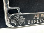Vintage Mann   s Harley Davidson Motorcycle Chrome License Plate Frame Columbus In