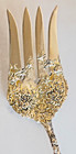 Chrysanthemum Durgin Sterling Gorgeous Fancy Polished 8 3 4  Serving Fork Nomono