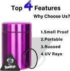 Airtight Stash Jar Smell Proof Herb Tobacco Spices Storage Container Jar