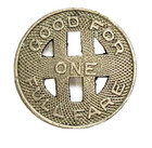 Honolulu Rapid Transit Co Hawaii 1924 Token Coin Metal One Full Fare H Cutout