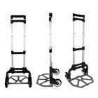 Durable   Portable Black Aluminium Folding Luggage Cart And Hand Trolley 176lbs
