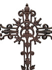 Antique French Gothic Revival Altar Cross Cast Iron Church Crucifix 24      Base