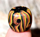 Antique Venetian Lampwork Semi Feathered Italian Stripe Eye Bead  African Trade