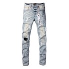 2026 New Purple Brand Men s Personalized Fashion Inkjet Blue Jeans