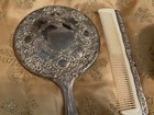 Vintage Silver Plate Dresser Vanity Set With Mirror  Brush  And Comb