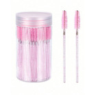50 Pcs Eyelash Brushes Mascara Wands With Container - Pink Disposable Spoolies