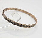 Vintage Taxco Mexico Sterling Silver Bangle Bracelet Pair Twisted Floral 33g 925