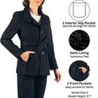 Alpine Swiss Bella Womens Belted Blazer Button Up Wool Coat Funnel Neck Jacket