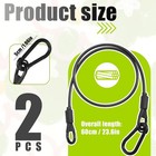 2pcs Stainless Steel Security Cable With Carabiner Vinyl Coated Loop Wire Rope 2