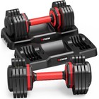 Pre-owned 2pcs Adjustable Dumbbells 25 Lbs Home Gym Exercise Fitness Full Body
