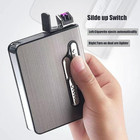 Cigarette Case With Lighter  10 Regular Size Cigarettes Box Automatic Ejection H