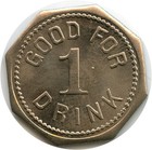 Carson City  Nevada Nv Frank s Museum Saloon Good For 1 Drink Trade Token Wm
