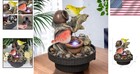 Led Indoor Tabletop Water Fountain With Relaxing Waterfall