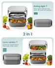 Biuleon Bento Box Adult Lunch Box  65 Oz Capacity Large Capacity  Gray