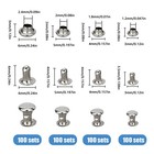 400 Pairs 4 Sizes Leather Rivets 3 4 5 6mm Double Cap Tubular Metal Studs