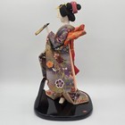 Vintage Japanese Geisha Doll Kimono Fan Kyoto Style Display Figurine