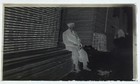 Antique Glass Plate Photo Negative - Man Taking A Break In A Lumber Yard