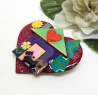 Heart Shaped Scottish Terrier   House Pin  Echo   Hara Collectible Pin  Brooch
