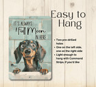 Dachshund Wiener Dog Funny Bathroom Full Moon Metal Tin Toilet Wall Art Bath