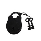 Antique Style Iron Padlock With 2 Skeleton Keys Black Metal Vintage Decor Chest