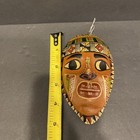 Peruvian Aztec African  Folk Art Colorful Hand Painted Wood Mask Hand Crafted 5 