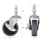 3 Inch Caster Wheels Threaded Stem Casters Set Of 4 Heavy Duty Swivel Wheel