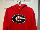 Men   s Nike Georgia Bulldogs Fleece Hoodie Red Size Large Pullover Sweatshirt