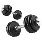 Adjustable 40lb Dumbbell Set Cast Iron Weight Training Fitness Home Gym Black