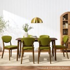 Dining Chair Set Of 2 Mid-century Modern Upholstered Wood Armless W seat Cushion