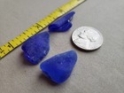 Genuine Beach Sea Glass Surf Tumbled Cobalt Blue Lot Lava Bonfire Melted Rare L1