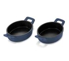 Zakarian Cast Iron Non-stick Mini Baking Oval Pans- Set Of 2