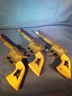 Vintage Hubley Set Of 3 Toy Cap Guns W  Holster Set