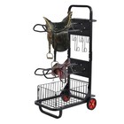 Rolling Saddle Cart With Wheel Saddle Rack Dolly Heavy Duty Horse Equipment