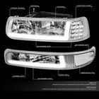  led Drl for 99-02 Chevy Silverado 1500 2500 Hd Headlight bumper Lamps Chrome