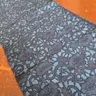 Japanese Indigo Katazome Fabric Boro Scrap Peony Arabesque 33x188cm Vintage