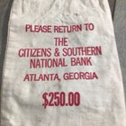 Vintage The Citizens   Southern National Bank Atlanta Georgia Money Deposit Bag