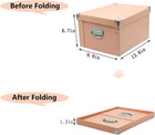 Guozi Collapsible Storage Box  Decorative Memory Box With Lid   Metal Reinforced