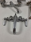 3 Antique Nickel Chrome Brass Faucets Swivel Chrome Vintage Wall Mount Farmhouse