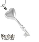 New Key Heart Cremation Urn Keepsake Ashes Memorial Necklace