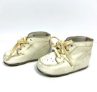 Vintage Edwards White Leather Baby Toddler Infant Shoes Sz 1e