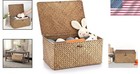 Natural Wicker Shelf Baskets With Lift-off Lid - Coffee Color  Rustic Charm