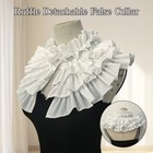 Victorian Layered Ruffle Detachable False Collar Women Renaissance  Neckwear