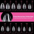 Short Almond Fake Nails 216pcs Pre-shape Gel Acrylic Tips Full Cover Extension