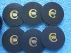 British Airways Concorde Airplane First Set Of 6 Leather Coasters Rare 1970 s