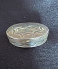 Handmade Vintage Navajo Oval Sterling Silver Pill   Trinket Box